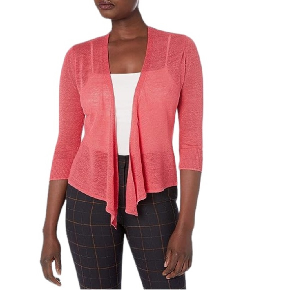 Nic+Zoe Lightweight Cotton Blend Open Front Cardigan Size Petite Medium